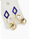 SET DE ARETES X 3 CRISTALES SURTIDO/ACERO INOXIDABLE