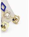 SET DE ARETES X 3 CRISTALES SURTIDO/ACERO INOXIDABLE
