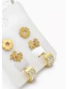 SET DE ARETES X 3 CRISTALES SURTIDO/ACERO INOXIDABLE