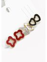 SET DE ARETES X 3 CRISTALES SURTIDO/ACERO INOXIDABLE