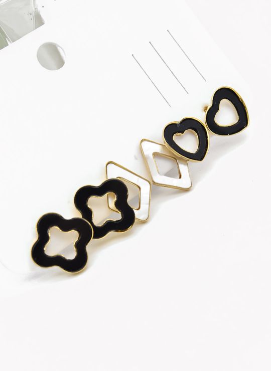 SET DE ARETES X 3 CRISTALES SURTIDO/ACERO INOXIDABLE