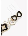 SET DE ARETES X 3 CRISTALES SURTIDO/ACERO INOXIDABLE