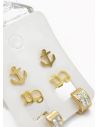 SET DE ARETES X 3 CRISTALES SURTIDO/ACERO INOXIDABLE