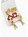 SET DE ARETES X 3 CRISTALES SURTIDO/ACERO INOXIDABLE