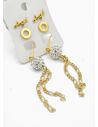 SET DE ARETES X 3 CRISTALES SURTIDO/ACERO INOXIDABLE