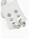 SET DE ARETES X 3 CRISTALES SURTIDO/ACERO INOXIDABLE