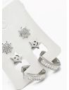 SET DE ARETES X 3 CRISTALES SURTIDO/ACERO INOXIDABLE