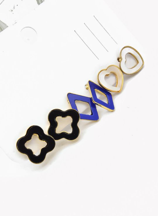 SET DE ARETES X 3 CRISTALES SURTIDO/ACERO INOXIDABLE