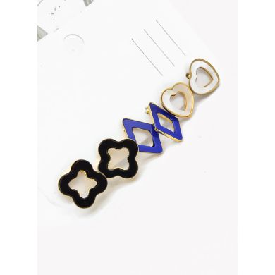 SET DE ARETES X 3 CRISTALES SURTIDO/ACERO INOXIDABLE