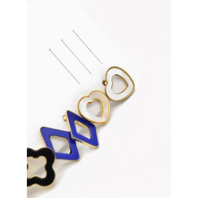 SET DE ARETES X 3 CRISTALES SURTIDO/ACERO INOXIDABLE