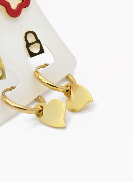 SET DE ARETES X 3 CRISTALES SURTIDO/ACERO INOXIDABLE