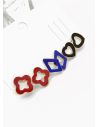 SET DE ARETES X 3 CRISTALES SURTIDO/ACERO INOXIDABLE