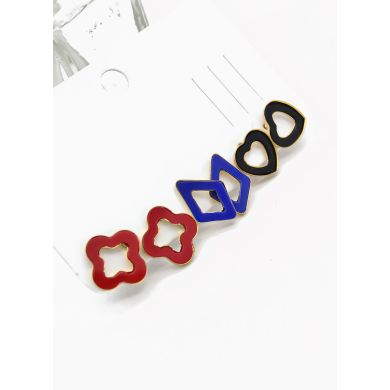 SET DE ARETES X 3 CRISTALES SURTIDO/ACERO INOXIDABLE