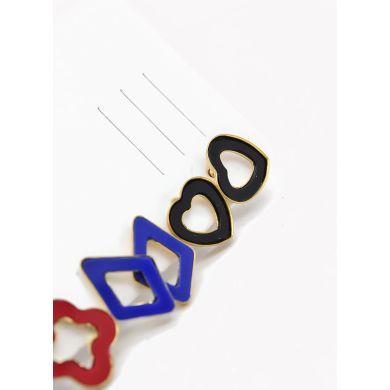 SET DE ARETES X 3 CRISTALES SURTIDO/ACERO INOXIDABLE