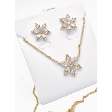 SET DE COLLAR Y DIJE EN RODIO CON MICROCIRCIONES / GARANTIA