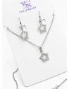 SET DE COLLAR Y DIJE EN RODIO CON MICROCIRCIONES / GARANTIA
