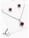 SET DE COLLAR Y DIJE EN RODIO CON MICROCIRCIONES / GARANTIA