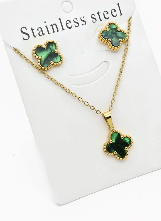 SET DE COLLAR Y DIJE EN RODIO CON MICROCIRCIONES / GARANTIA