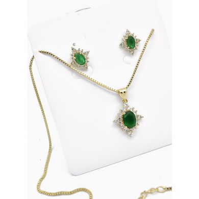 SET DE COLLAR Y DIJE EN RODIO CON MICROCIRCIONES / GARANTIA