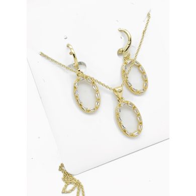 SET DE COLLAR Y DIJE EN RODIO CON MICROCIRCIONES / GARANTIA