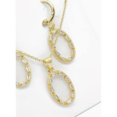 SET DE COLLAR Y DIJE EN RODIO CON MICROCIRCIONES / GARANTIA