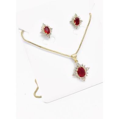 SET DE COLLAR Y DIJE EN RODIO CON MICROCIRCIONES / GARANTIA