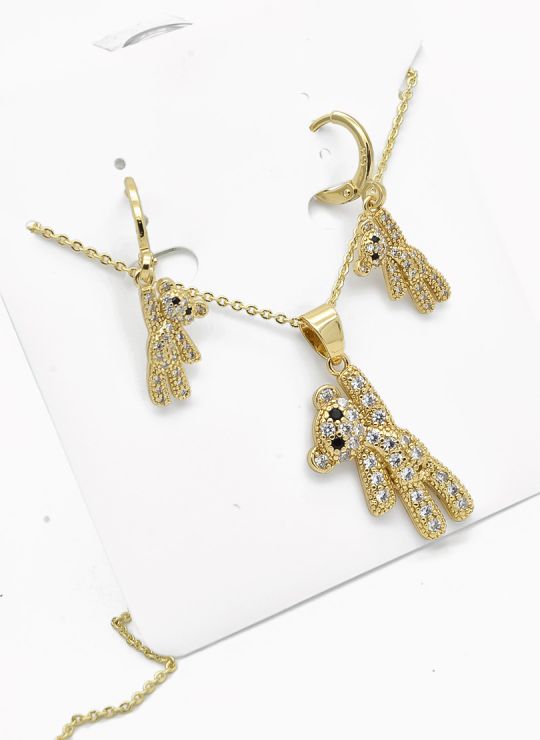 SET DE COLLAR Y DIJE EN RODIO CON MICROCIRCIONES / GARANTIA