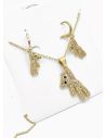SET DE COLLAR Y DIJE EN RODIO CON MICROCIRCIONES / GARANTIA