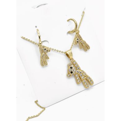 SET DE COLLAR Y DIJE EN RODIO CON MICROCIRCIONES / GARANTIA