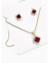 SET DE COLLAR Y DIJE EN RODIO CON MICROCIRCIONES / GARANTIA