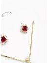 SET DE COLLAR Y DIJE EN RODIO CON MICROCIRCIONES / GARANTIA