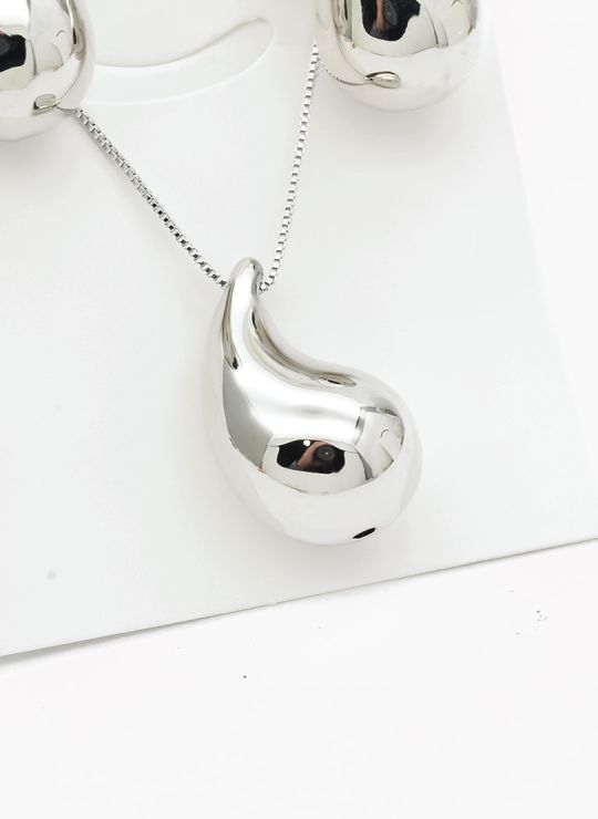 SET DE COLLAR Y DIJE EN RODIO CON MICROCIRCIONES / GARANTIA