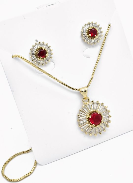 SET DE COLLAR Y DIJE EN RODIO CON MICROCIRCIONES / GARANTIA