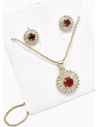 SET DE COLLAR Y DIJE EN RODIO CON MICROCIRCIONES / GARANTIA