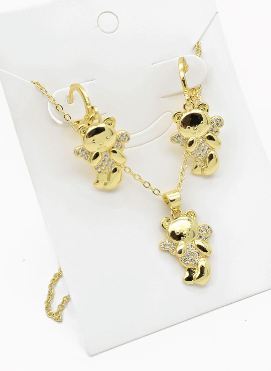 SET DE COLLAR Y DIJE EN RODIO CON MICROCIRCIONES / GARANTIA