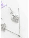 SET DE COLLAR Y DIJE EN RODIO CON MICROCIRCIONES / GARANTIA