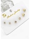 SET DE ARETES X 3 CRISTALES SURTIDO/ACERO INOXIDABLE