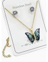 SET DE COLLAR, DIJE Y ARETES EN ACERO INOXIDABLE 316L