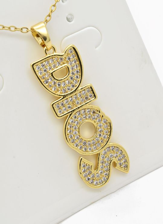 SET DE COLLAR Y DIJE EN RODIO CON MICROCIRCIONES / GARANTIA