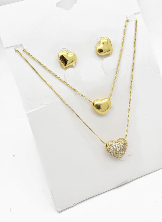 SET DE COLLAR Y DIJE EN RODIO CON MICROCIRCIONES / GARANTIA