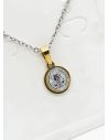 SET DE COLLAR Y DIJE EN RODIO CON MICROCIRCIONES / GARANTIA