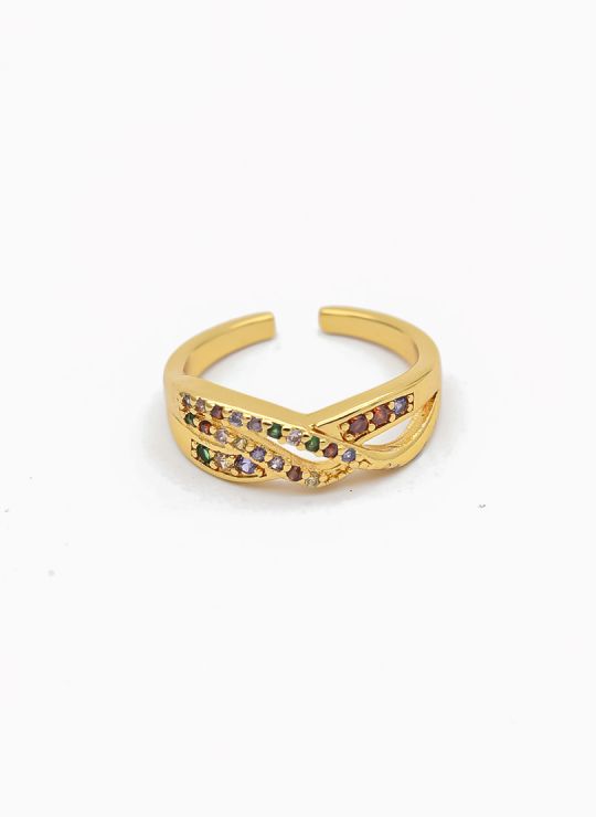 ANILLO GRADUABLE RODIO XUPING YXZ CRISTALES