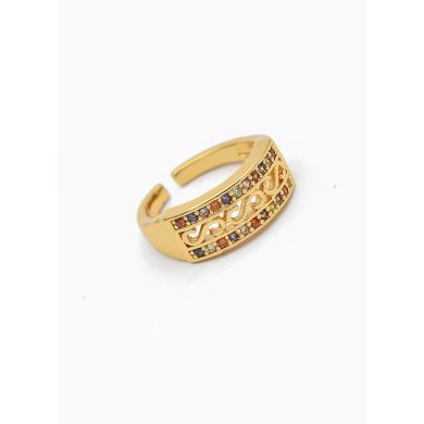 ANILLO GRADUABLE RODIO XUPING YXZ CRISTALES