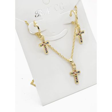SET DE COLLAR Y DIJE EN RODIO CON MICROCIRCIONES / GARANTIA
