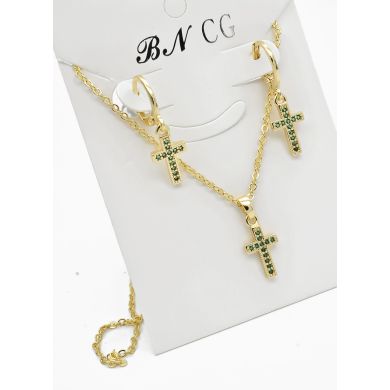 SET DE COLLAR Y DIJE EN RODIO CON MICROCIRCIONES / GARANTIA