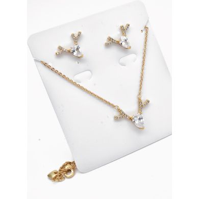 SET DE COLLAR Y DIJE EN RODIO CON MICROCIRCIONES / GARANTIA