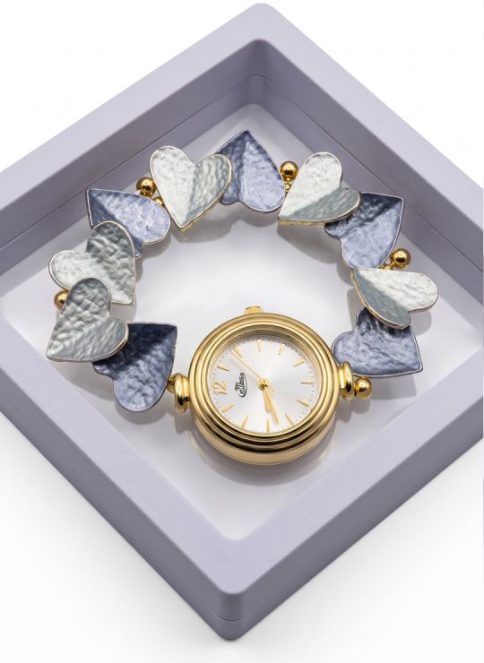 RELOJ  CALIDAD AA PULSO METALICO ELASTICO FRAGMENTADO / NO SUMERGIBLE