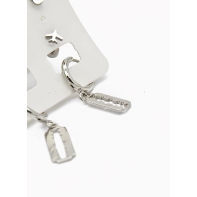 SET DE ARETES X 3 CRISTALES SURTIDO/ACERO INOXIDABLE