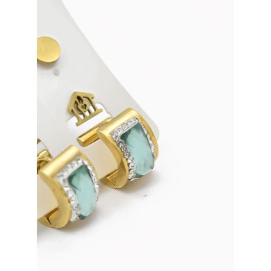 SET DE ARETES X 3 CRISTALES SURTIDO/ACERO INOXIDABLE