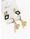 SET DE ARETES X 3 CRISTALES SURTIDO/ACERO INOXIDABLE